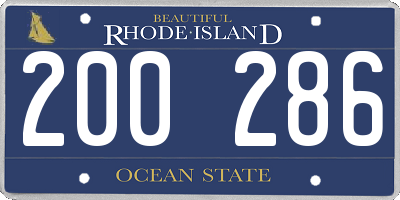 RI license plate 200286