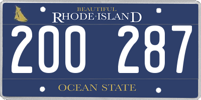RI license plate 200287