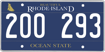 RI license plate 200293