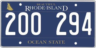 RI license plate 200294