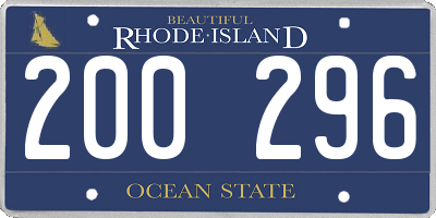 RI license plate 200296