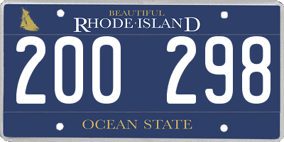 RI license plate 200298