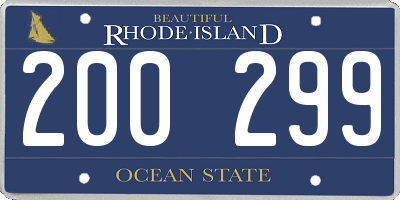 RI license plate 200299