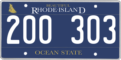 RI license plate 200303