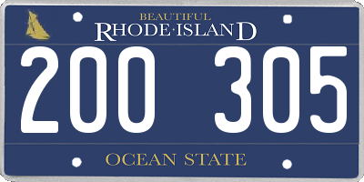 RI license plate 200305