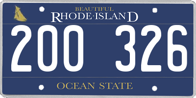 RI license plate 200326