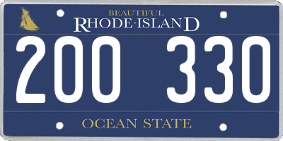 RI license plate 200330
