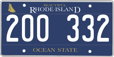 RI license plate 200332