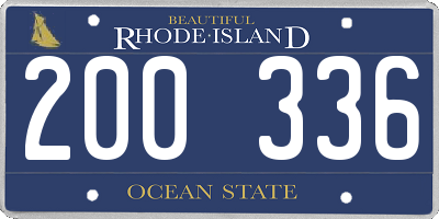 RI license plate 200336