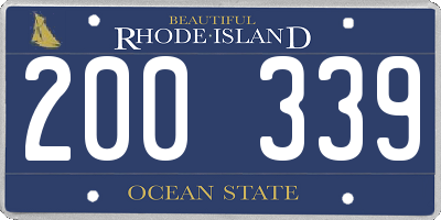 RI license plate 200339