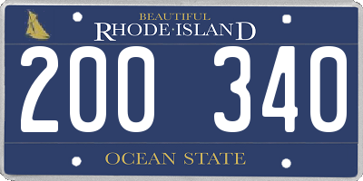 RI license plate 200340
