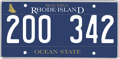 RI license plate 200342