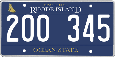 RI license plate 200345