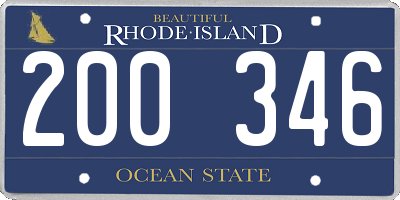 RI license plate 200346