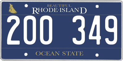 RI license plate 200349