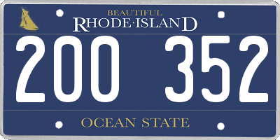 RI license plate 200352