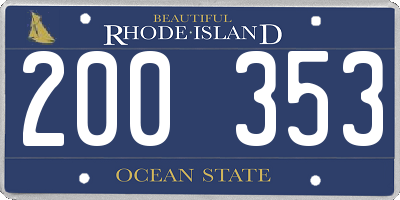 RI license plate 200353