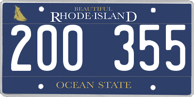 RI license plate 200355