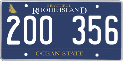 RI license plate 200356