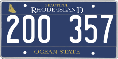 RI license plate 200357