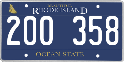 RI license plate 200358