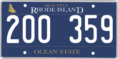 RI license plate 200359