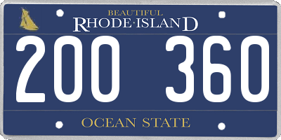 RI license plate 200360
