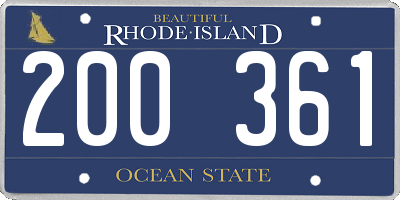 RI license plate 200361