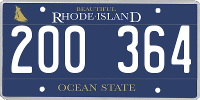 RI license plate 200364