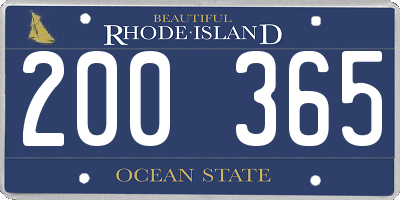 RI license plate 200365