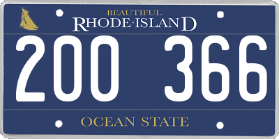 RI license plate 200366