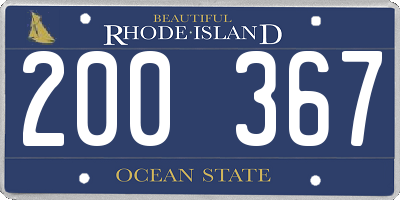 RI license plate 200367