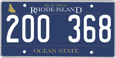 RI license plate 200368