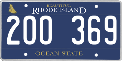RI license plate 200369