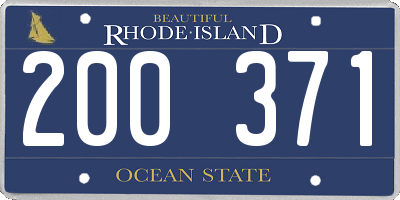RI license plate 200371