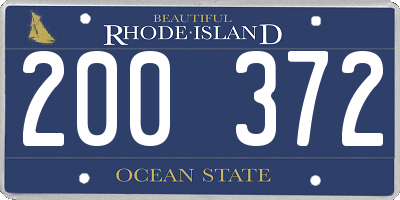 RI license plate 200372