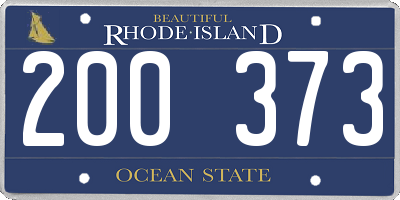 RI license plate 200373