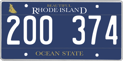 RI license plate 200374