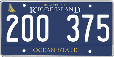 RI license plate 200375