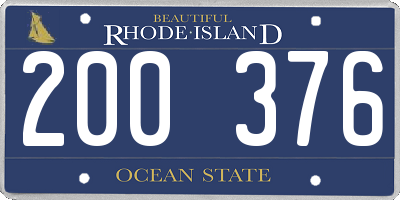 RI license plate 200376