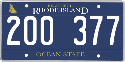 RI license plate 200377
