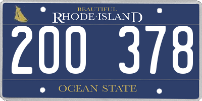 RI license plate 200378