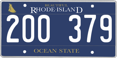 RI license plate 200379
