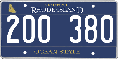 RI license plate 200380