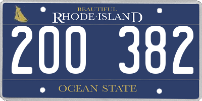 RI license plate 200382