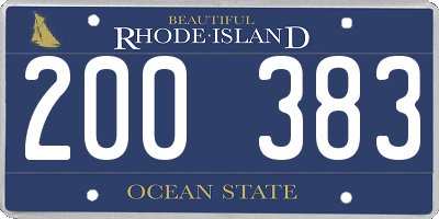 RI license plate 200383