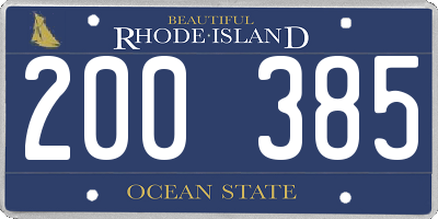 RI license plate 200385