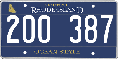 RI license plate 200387
