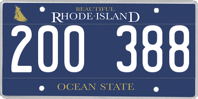 RI license plate 200388