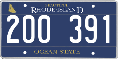 RI license plate 200391